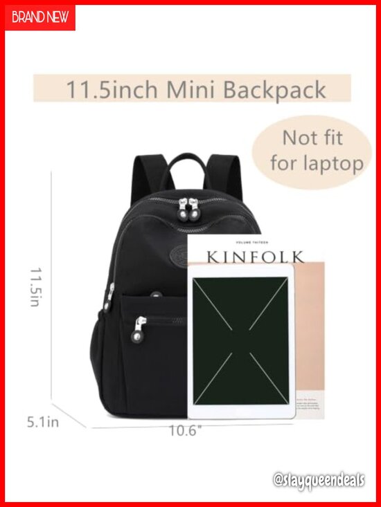 Mini Nylon Backpack Purse Lightweight Waterproof Travel Multi-Pockets Daypack main image 5